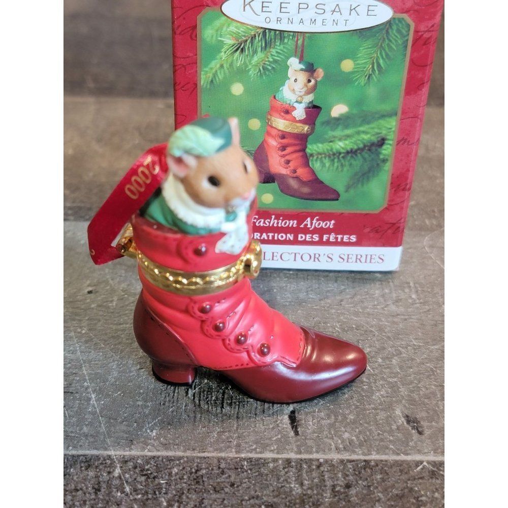 Hallmark Fashion afoot 2000 ornament Xmas Decor Mouse‎ mice
